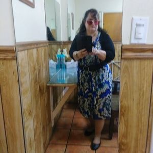 Sleeveless Blue Ripple Style Dress